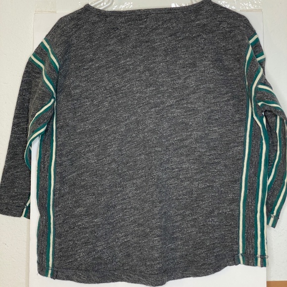 MADEWELL Pullover Top Grey Knit with Green Contrast Ribbon Accent Size S - Picture 2 of 8